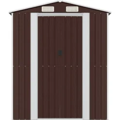 Trädgårdsskjul mörkbrun 192x357x223 cm galvaniserat stål