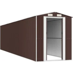 Trädgårdsskjul mörkbrun 192x855x223 cm galvaniserat stål