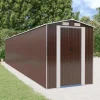 Trädgårdsskjul mörkbrun 192x938x223 cm galvaniserat stål