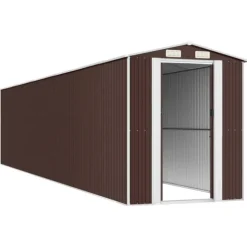 Trädgårdsskjul mörkbrun 192x938x223 cm galvaniserat stål