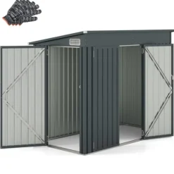 Trädgårdsskjul, 235x117x185 cm, Mörkgrå