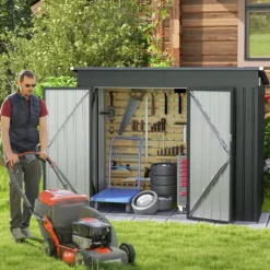 Trädgårdsskjul, 235x117x185 cm, Mörkgrå