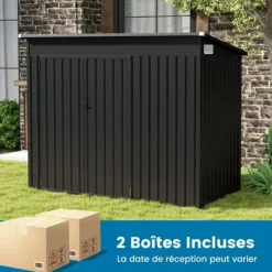 Trädgårdsskjul, 235x117x185 cm, Mörkgrå