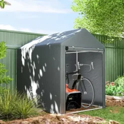 Trädgårdsskjul/lager­tält, robust och vädertåligt, stålram, 1,2×1,8×1,6 m, mörkgrå