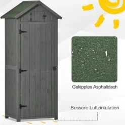 Trädgårdsskåp, 77x54,2x179 cm, Grågrön