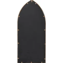 Trädgårdsspegel i järn med rosteffekt - Antik design för utomhusbruk | Storlek: 100x45 cm | Färg: Sand