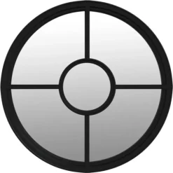 Trädgårdsspegel rund i svart järn för utomhusbruk | Storlek: 60x4 cm