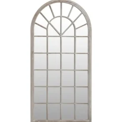 Trädgårdsspegel sand 90x45 cm järn för utomhusbruk