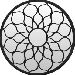 Trädgårdsspegel svart 60x3 cm rund järn för utomhusbruk