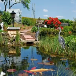 Trädgårdsstaty, Hägerset, 92x18x49 cm, Grå