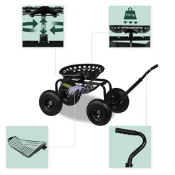 Trädgårdsstol med förvaring, 45-54x43x82 cm