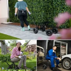 Trädgårdsstol med förvaring, 45-54x43x82 cm