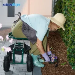 Trädgårdsstol med verktygsförvaring, 47-55x45x87 cm