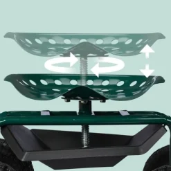 Trädgårdsstol med verktygsförvaring, 47-55x45x87 cm