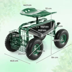 Trädgårdsstol, 84x45,5x45,5-54 cm, Grön