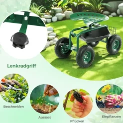 Trädgårdsstol, 84x45,5x45,5-54 cm, Grön