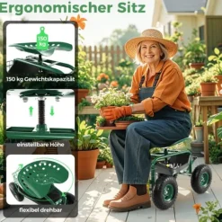 Trädgårdsstol, 84x45,5x45,5-54 cm, Grön