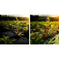 Trädgårdstextil 1,6 m x 50 m 90 g/m2 + 100 Plonos-nålar - svart och grön