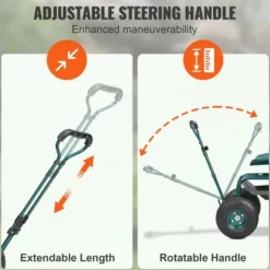 Trädgårdsvagn rullande arbetsstol, 76x45x96 cm, grön, stålkonstruktion