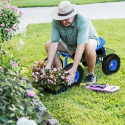 Trädgårdsvagn, 81x44,5x45-54 cm, Grön/Röd
