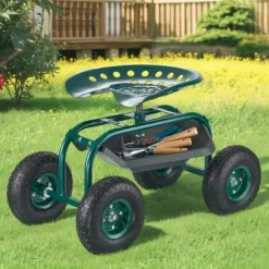 Trädgårdsvagn, 80x48,7x46/54 cm, Röd, Metall, Förvaring