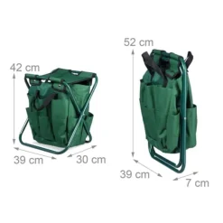 Trädgårdsverktygsstol, Fällbar, 42x30x39 cm, Grön