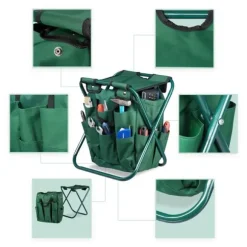 Trädgårdsverktygsstol, Fällbar, 42x30x39 cm, Grön