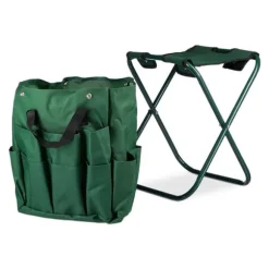 Trädgårdsverktygsstol, Fällbar, 42x30x39 cm, Grön