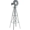 Trädgårdsvindkraftverk - vidaXL - Grå - Järn - 84x68x245 cm - Rostbeständig - Vädertålig