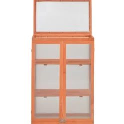 Trädgårdsväxthus i trä med 2 hyllor | Storlek: 75x47x109 cm | Färg: Natural Wood