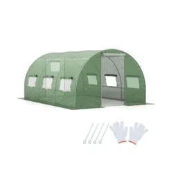 Trädgårdsväxthus, 600x300x200 cm/400x300x200 cm, Grön