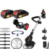 Trådlös Handgräsklippare, 20 000 RPM Motor, 3 Klippverktyg,2x batteri