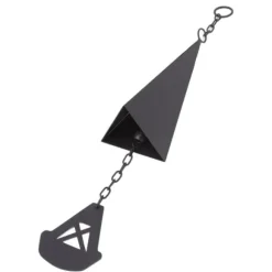 Triangulära Wind Chimes Courtyard Bell Pendel Heminredning Iron Black med hängande ring för trädgård