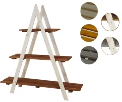 Trälåda 107x101x26 cm - RP/ 3-nivå/ Vit-Brun