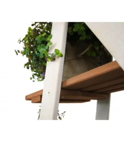 Trälåda 107x101x26 cm - RP/ 3-nivå/ Vit-Brun