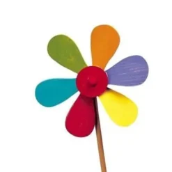 Trävridmaskin - Toys Pure - Blomma - Diameter 14,5 cm - Höjd 38 cm - Mixte