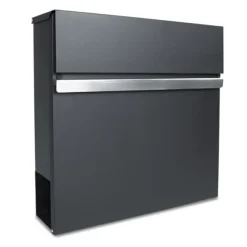 Tvåfärgad brevlåda, elegant, fyrkantig, öppningsbar flik, tidningshållare