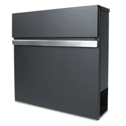 Tvåfärgad brevlåda, elegant, fyrkantig, öppningsbar flik, tidningshållare