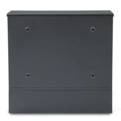 Tvåfärgad brevlåda, elegant, fyrkantig, öppningsbar flik, tidningshållare