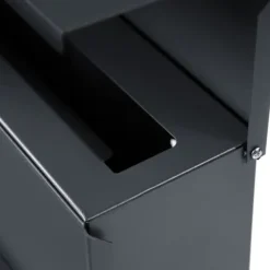 Tvåfärgad brevlåda, elegant, fyrkantig, öppningsbar flik, tidningshållare