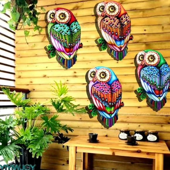 Uggla Väggdekor Trädgård prydnad 26x15x1cm - 1