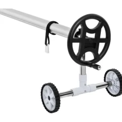 Uniprodo - Upprullning poolskydd - 4,2 till 5,2 m - kan rullas - rostfritt stål - inkl. 8 band