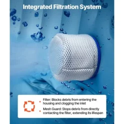 Uppblåsbar Bubbelpool, 6-8 Personer Kapacitet, 2400x660mm, Bärbar Utomhusspa, Lätt att montera