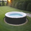 Uppblåsbar bubbelpool Bali Oval – Jacuzzi för 2 personer – 190x150x65 cm – LED-belysning – 90 strålar – Upp till 40°C – 550L – 2400W – Svart – För ino | CDON