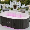 Uppblåsbar bubbelpool Florence – 2400W | 154 x 154 x 65 cm | Jacuzzi för 4 personer | 100 massagestrålar | Upp till 40°C uppvärmning | Uppblåsbart spa | CDON