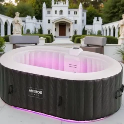 Uppblåsbar bubbelpool Florence – 2400W | 154 x 154 x 65 cm | Jacuzzi för 4 personer | 100 massagestrålar | Upp till 40°C uppvärmning | Uppblåsbart spa | CDON