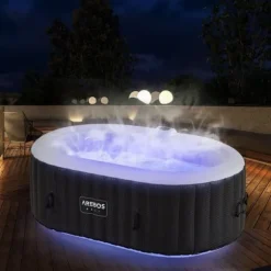 Uppblåsbar bubbelpool för 6 personer – 196 x 196 x 66 cm – 87 AirJets – Vit