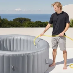 Uppblåsbar bubbelpool, 180x66 cm, Grå, PVC