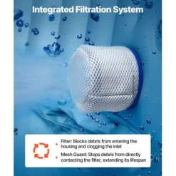 Uppblåsbar bubbelpool, 180x66 cm, Grå, PVC