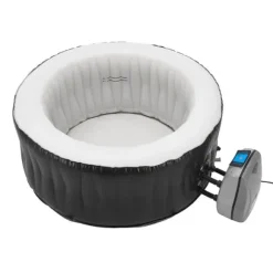 Uppblåsbart spabad Carbone Ø165x70 cm svart vit [pro.tec]